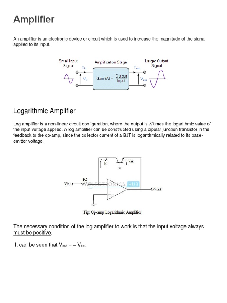 Overview of Amplifiers and Their Functions | PDF
