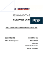 Company Law 2nd Assignment