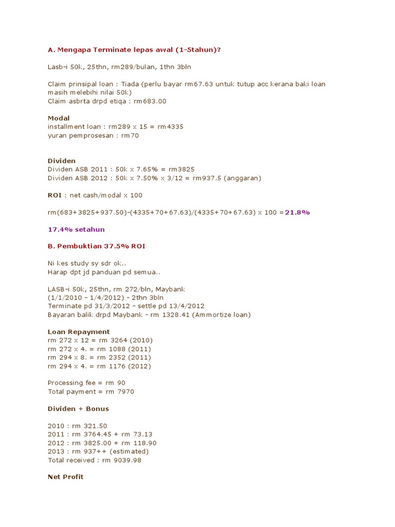 Terminate Asb Loan Pdf