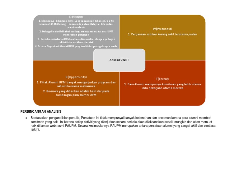 Analisis Swot Persatuan Pdf