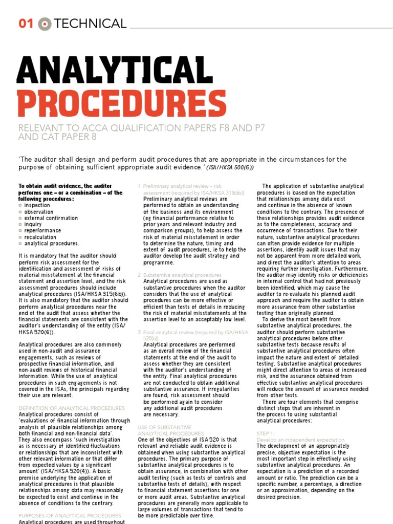Analytical Procedures in Auditing | PDF | Financial Audit | Accounting