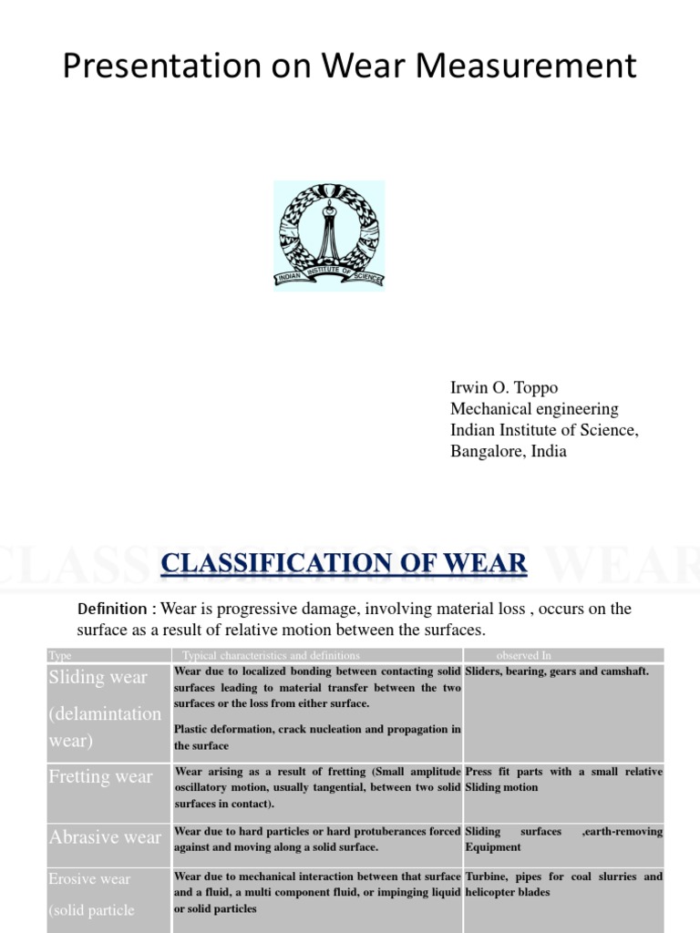 Wear Measurement | PDF
