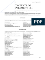 European Pharmacopoeia - Contents of Supplement 10.1
