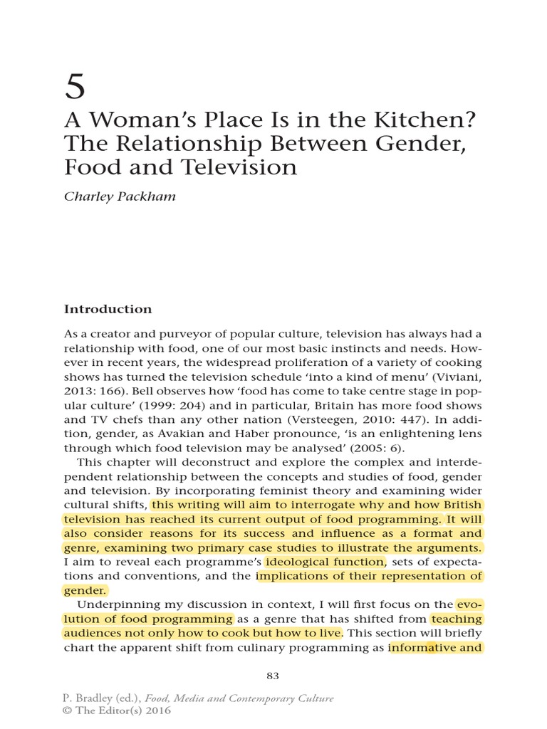 A Womans Place Is in The Kitchen | PDF