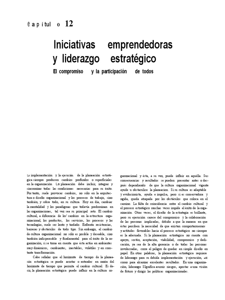 Liderazgo Estratégico y Cambio Cultural | PDF