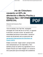 Aeropuerto de Chinchero Causaría Un 65% de Afectación A Machu Picchu y Qhapaq Ñan - INFORME ESPECIAL