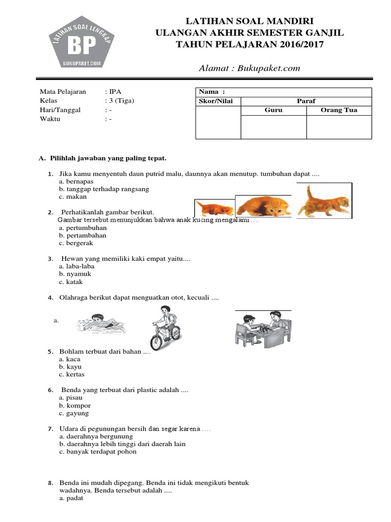Persiapan UAS IPA Kelas 4: Latihan Soal yang Efektif untuk Membangun Pemahaman Mendalam
