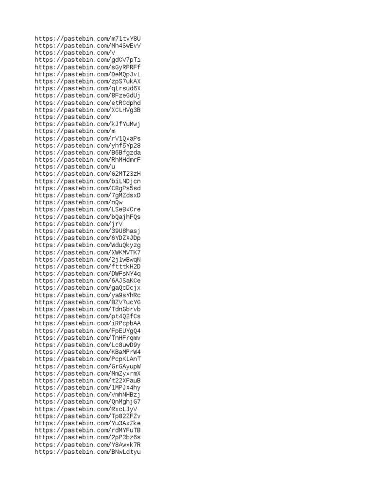 A Collection of Pastebin Links on Various Topics PDF
