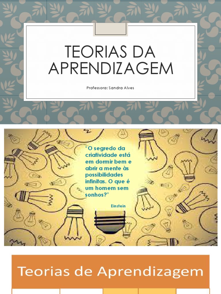 Teorias da Aprendizagem em Educação | PDF | Carreira e Crescimento ...