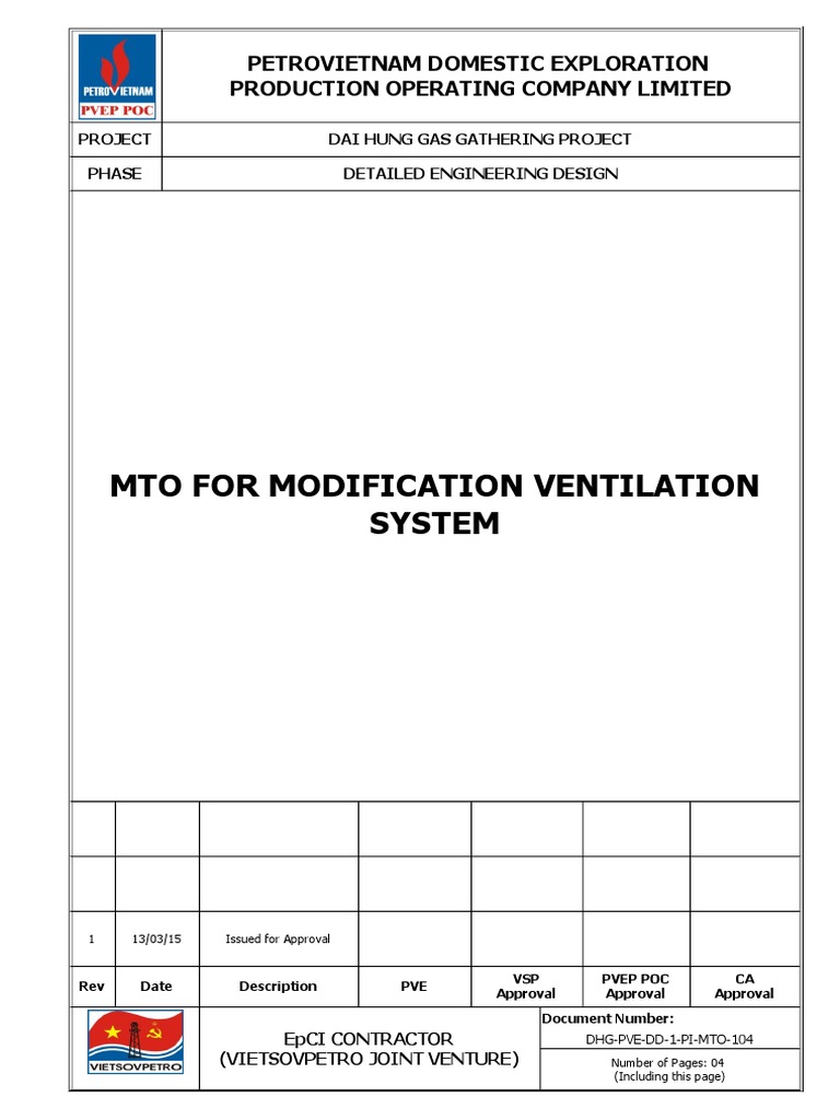 MTO for Ventilation System Design | PDF | Engineering | Business