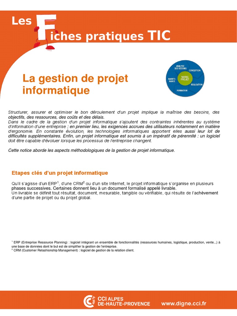 Gestion de projet informatique : étapes clés | PDF | Gestion de projet ...