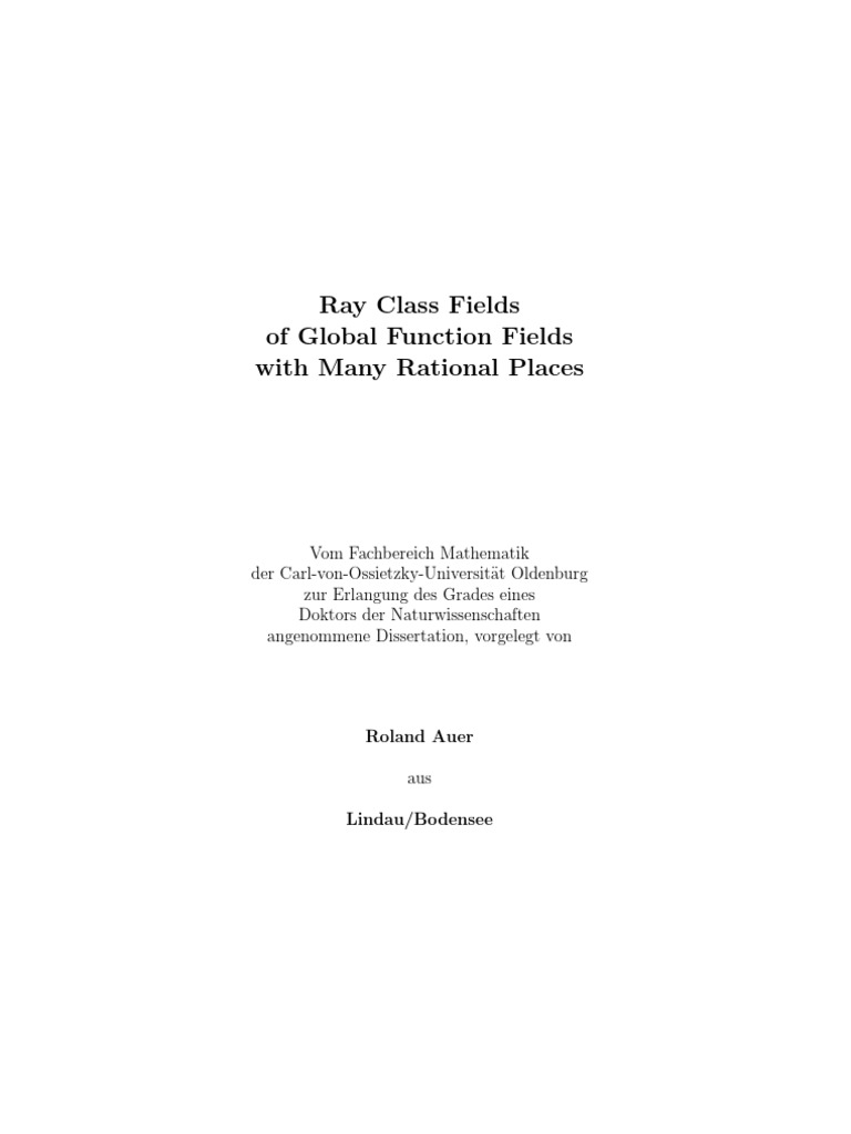 Thesis | PDF | Field (Mathematics) | Integer