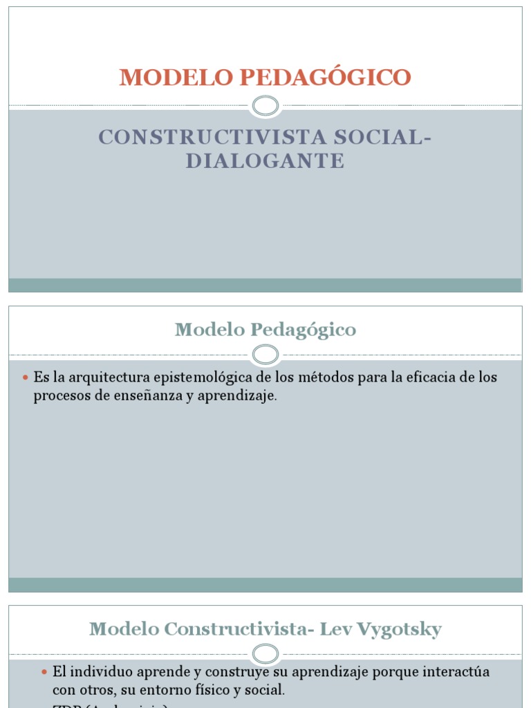 Modelo Pedagógico Constructivista Social-Dialogante | PDF | Constructivismo  (filosofía de la educación) | Conocimiento