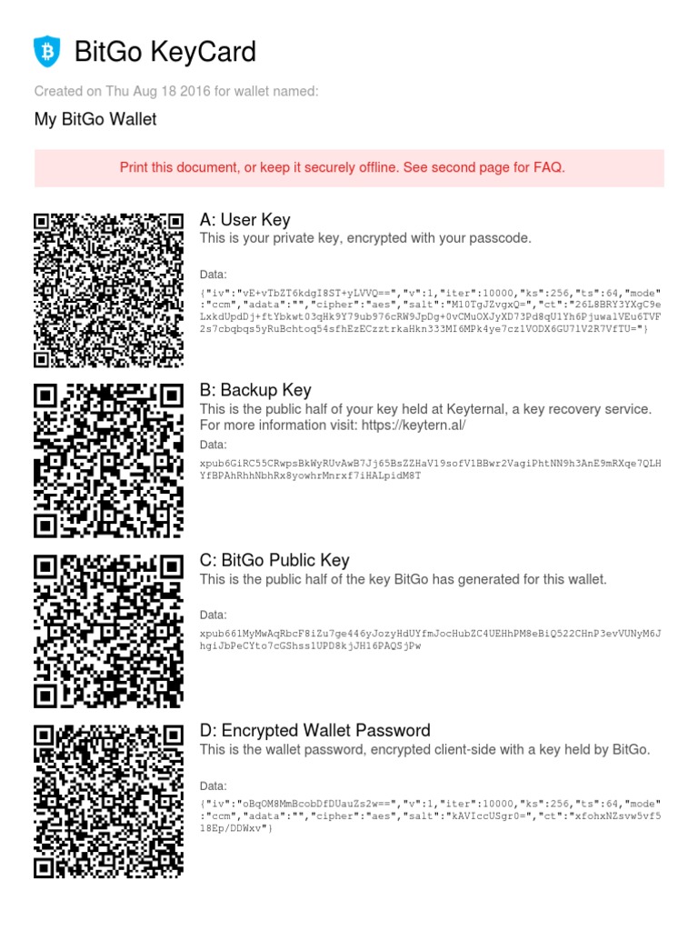 BitGo KeyCard Security Guide | PDF | Key (Cryptography) | Password