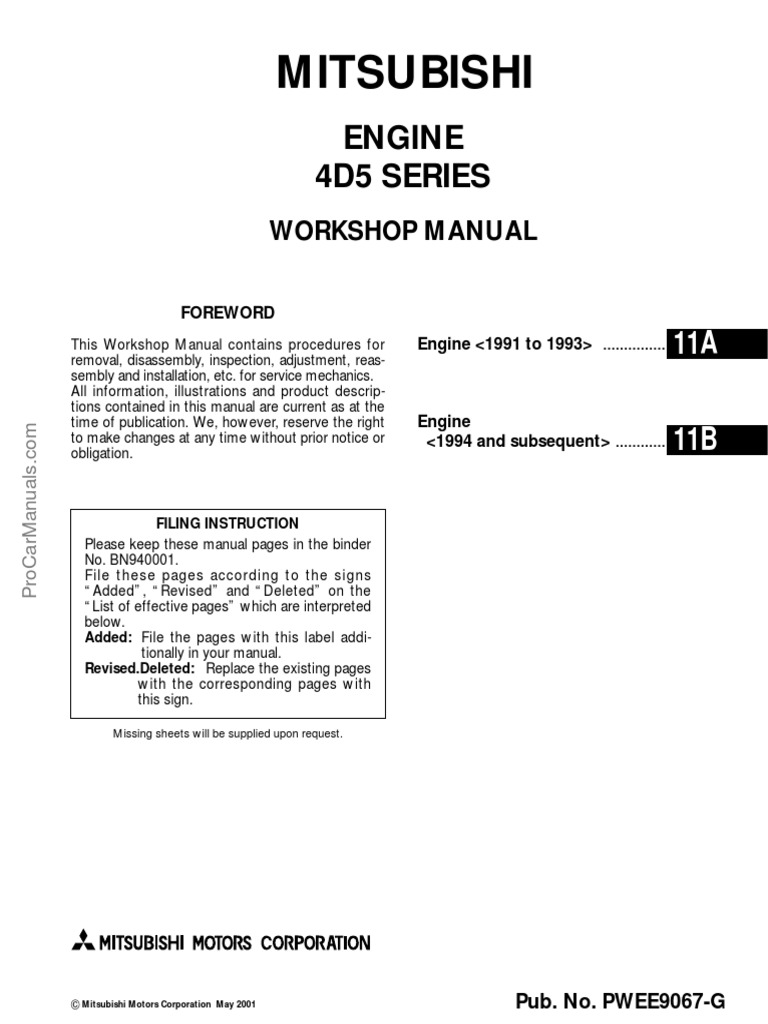 Mitsubishi-Engine-4D56-1991-1993-Repair-Manual.pdf | Vehicle Technology