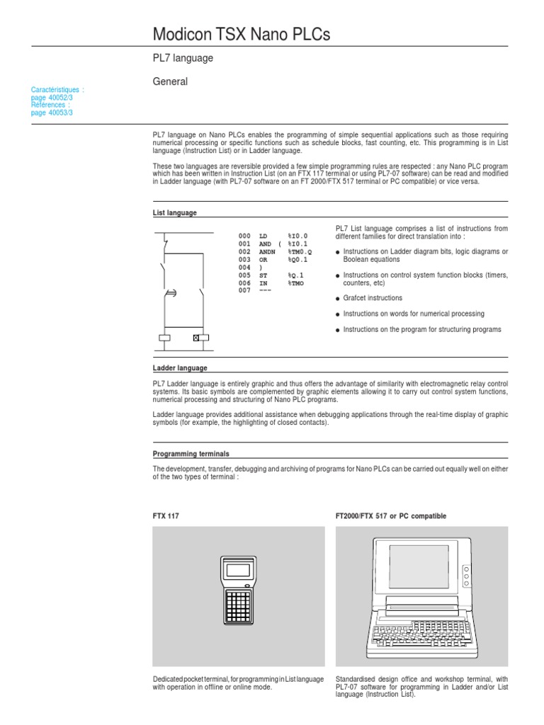 PL-7 Language Ver4.00 | PDF | Programmable Logic Controller | Computer ...