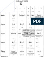 Jadwal Grade 10 (Semester 2 - 2019-2020)