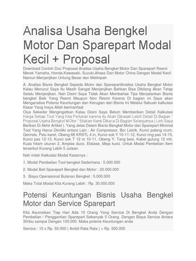 bisnis sparepart motor modal kecil logistik efisien