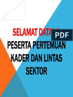 Selamat Datang Peserta Pertemuan Kader Dan Lintas Sektor