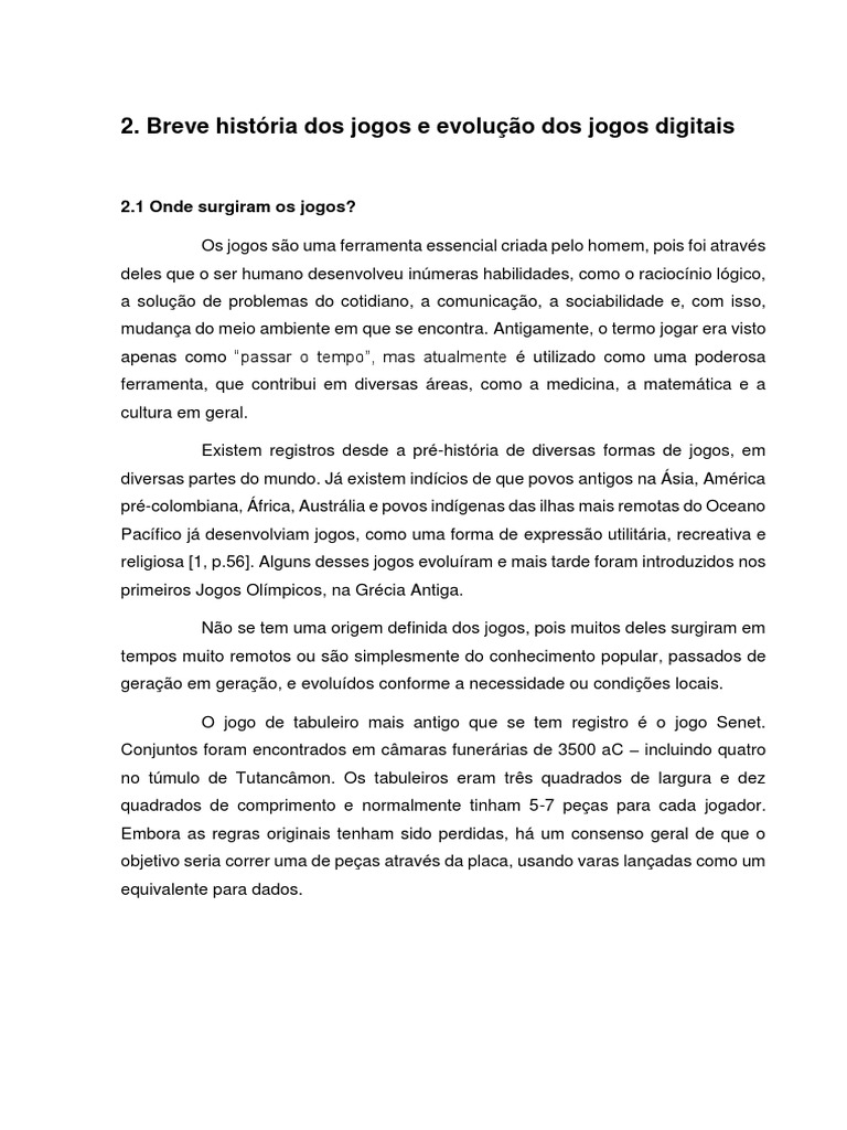 Uma Breve História Dos Jogos e Evolução Dos Jogos Digitais | PDF ...