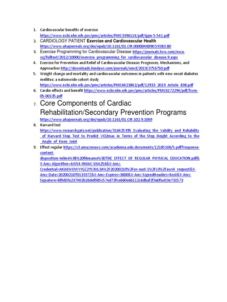 Cardiovascular Benefits of Exercise Https | PDF