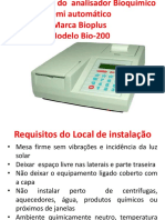 Apresentação e operação do analisador bioquímico semi-automático Bio-200