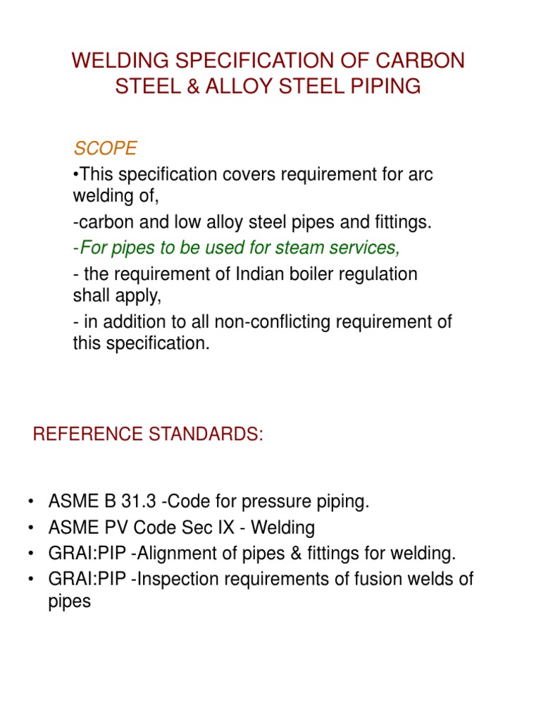 3 05 A Welding Specification of Carbon Steel Alloy Steel | PDF ...