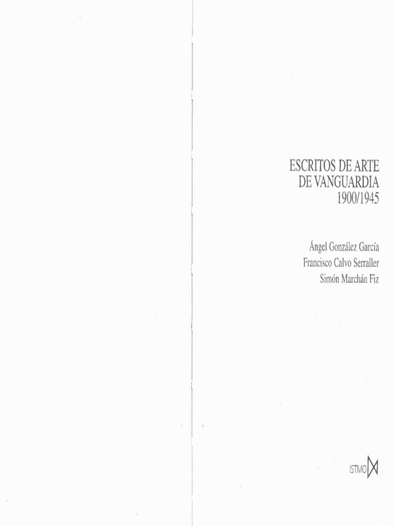 programa comprador Travieso Escritos de Arte de Vanguardia 1900-1945 PDF | PDF