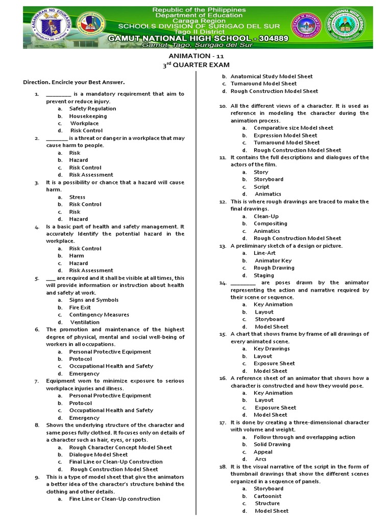 Animation Basics and Safety Quiz | PDF | Animation | Art Media