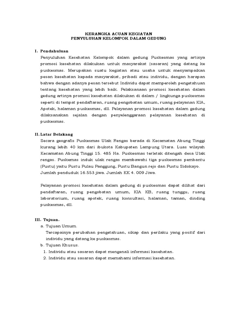Penyuluhan Kesehatan di Puskesmas Ulak Rengas | PDF | Karier ...