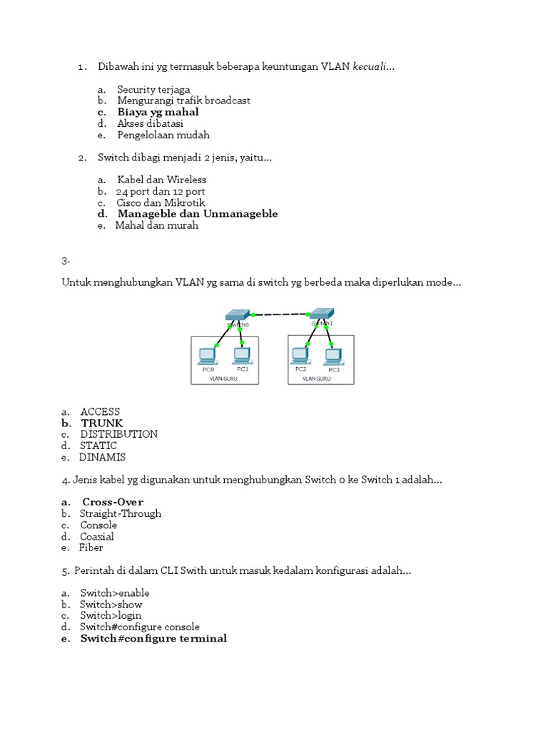 Untuk Menghubungkan Switch Dengan Switch Diperlukan Kabel Mudah