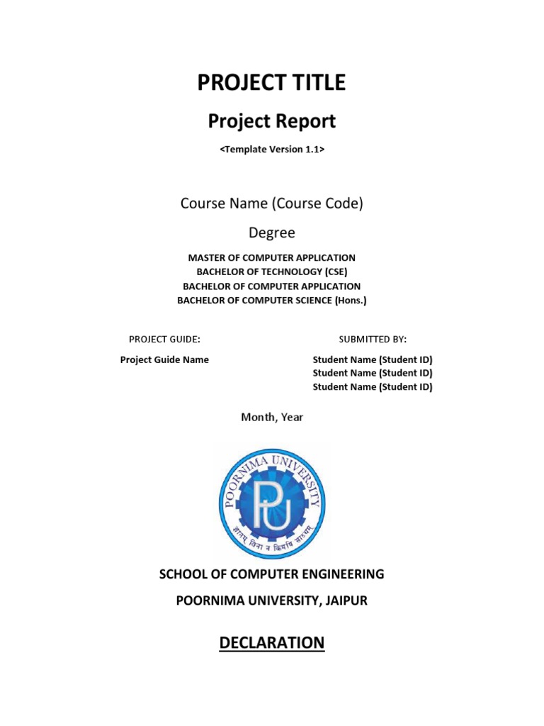 School Project Report Template | PDF | Bachelor's Degree | Academic Degree