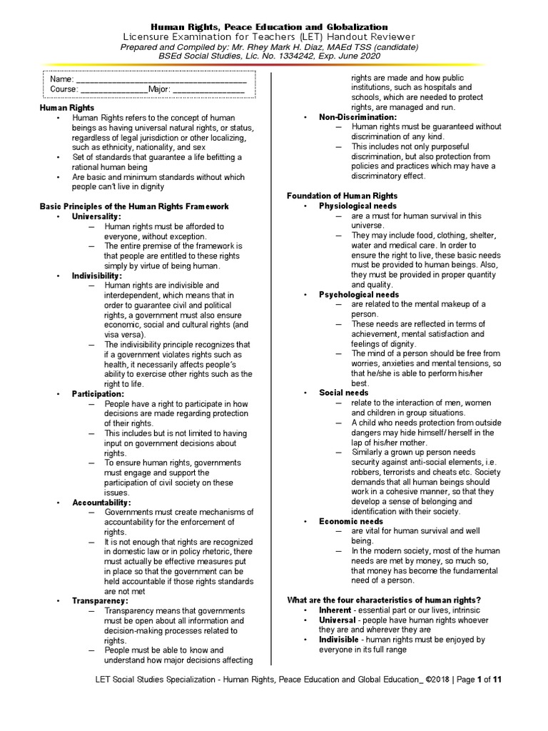 Handout Human-Rights 2018-Edition PDF | PDF | Social Science