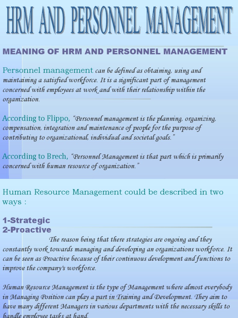 HRM vs Personnel Management Explained | PDF | Employment | Human ...