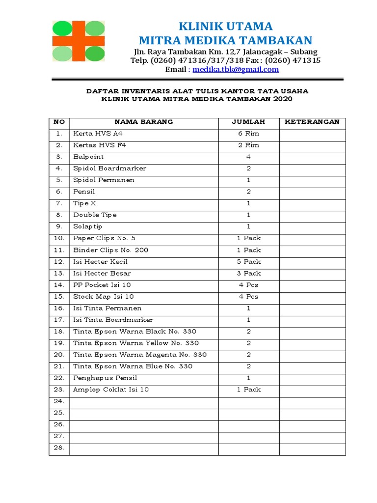 Atk Yang Diperlukan Pdf