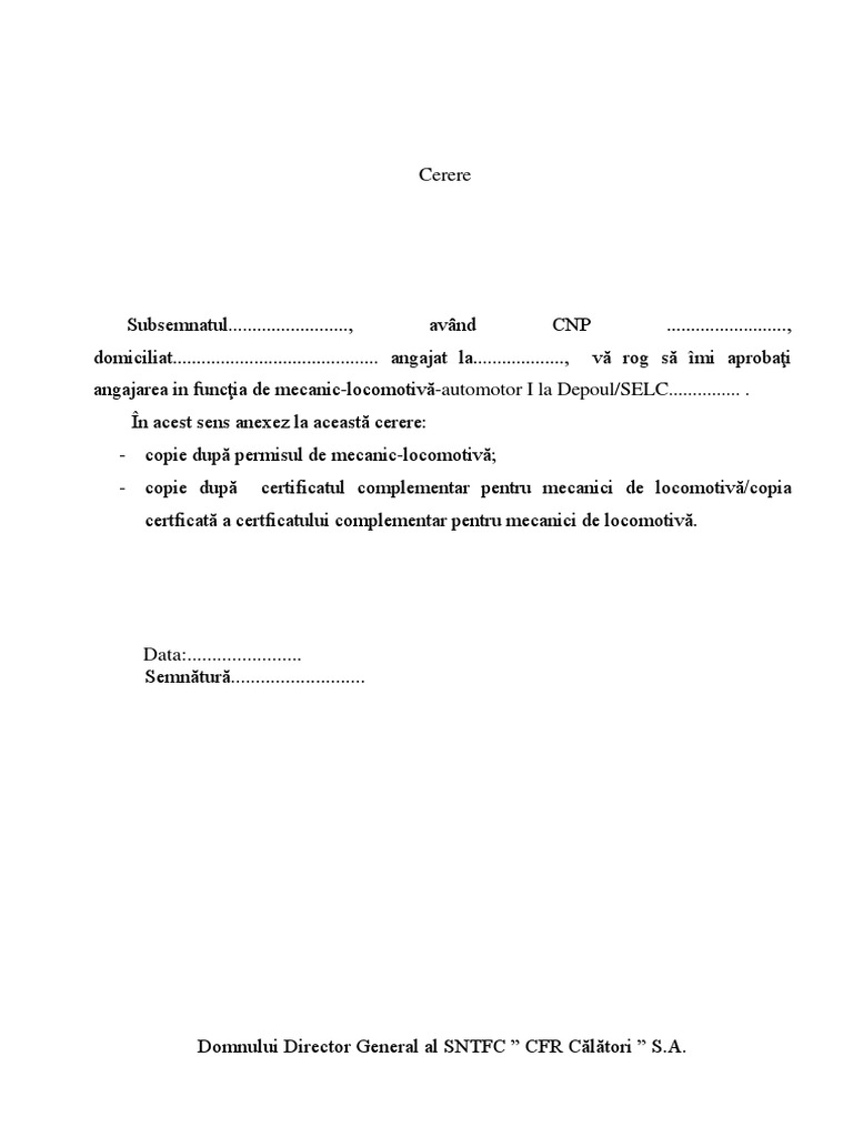 Model Cerere Angajare Pdf Pdf