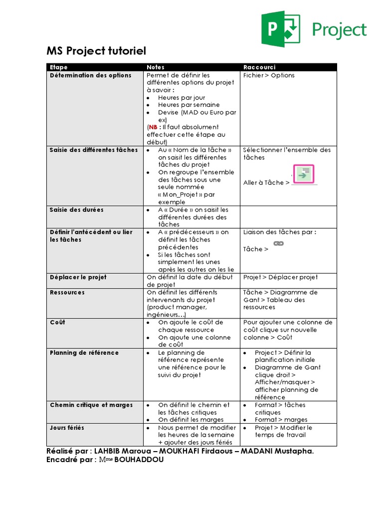 Tutoriel MS Project : Guide Complet | PDF