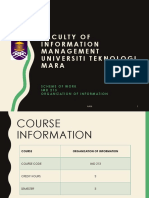 IMD213 Week 1 - Introduction To Organization of Information