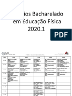 Horários EFI Bacharelado 2020.1