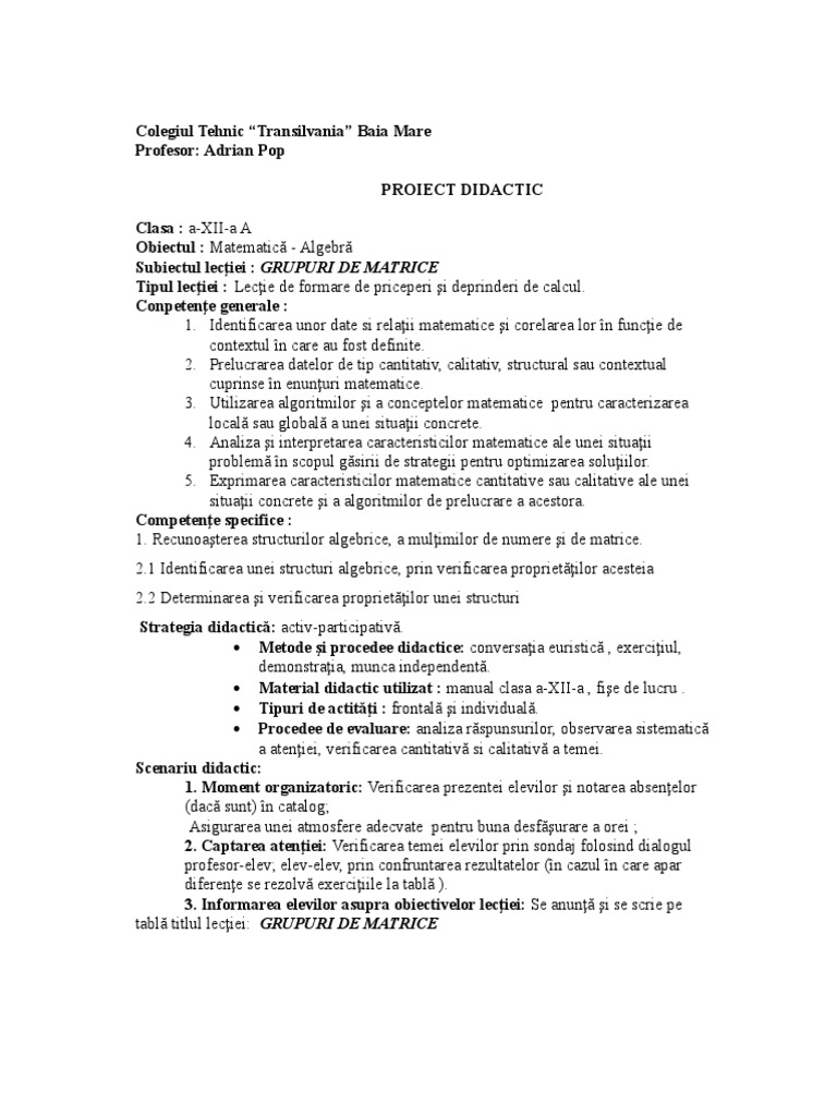 Lectiagrupuri de Matrice | PDF