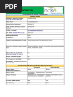 Candidate Information Form - CIF - Blank