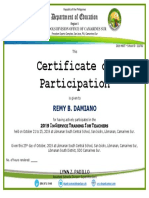 2019 INSET Certificate of Participation Official