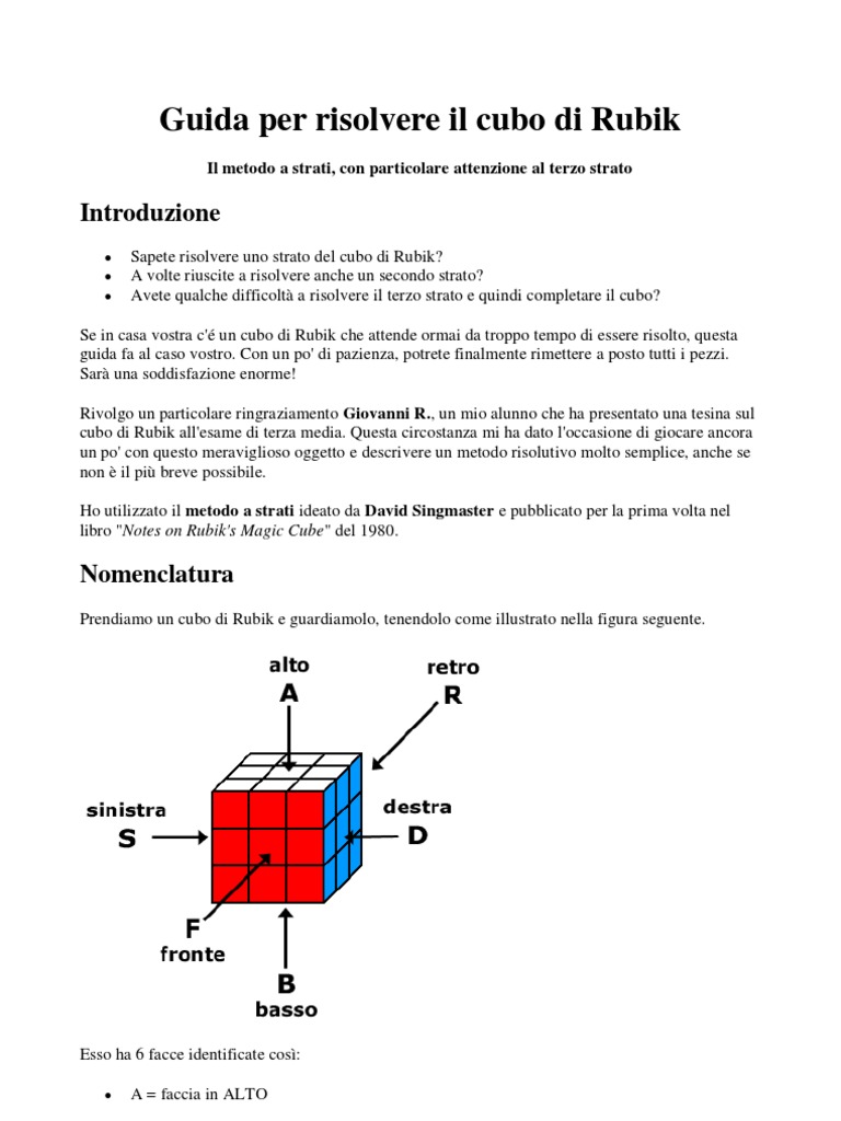Cubo Di Rubik Metodo Fridrich Pdf