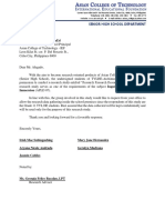 Transmittal Letter Sample For in Campus Data Gathering