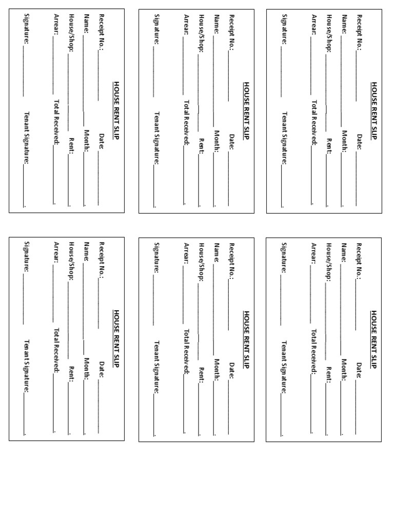 House Rent Payment Slip Template | PDF | Business