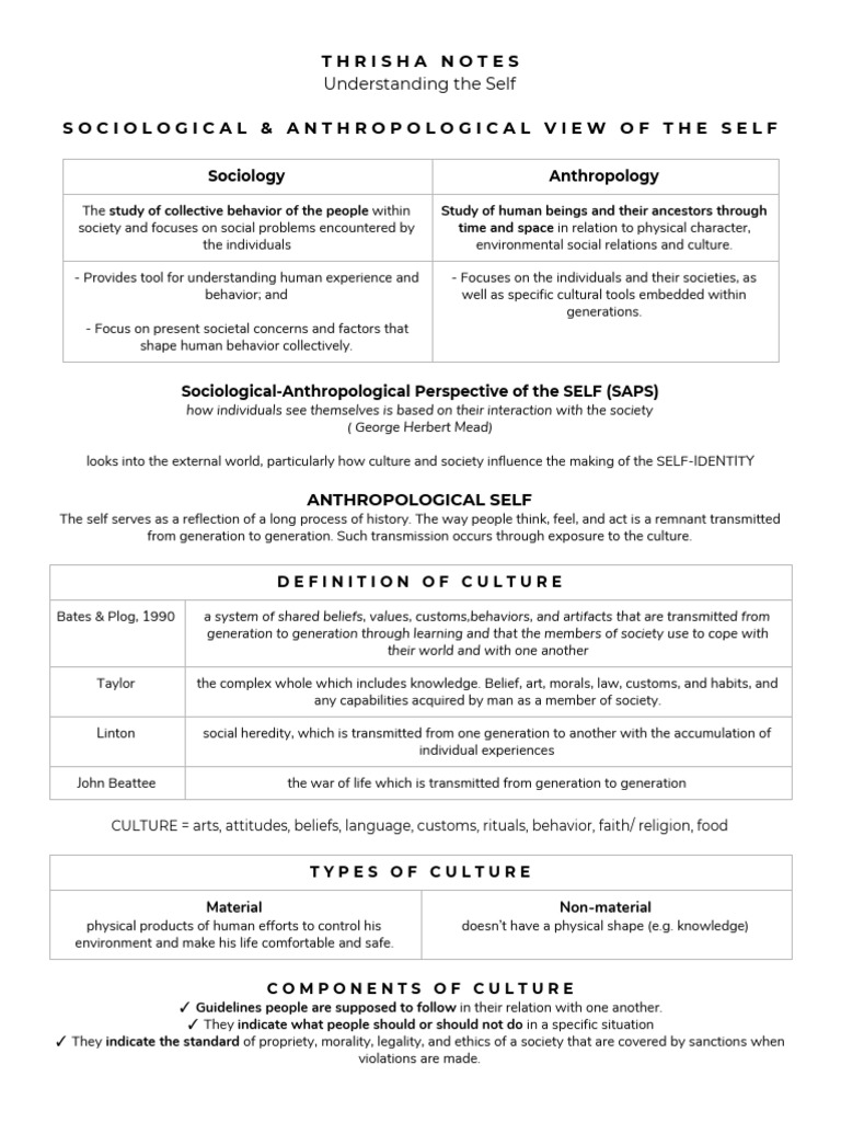 Understanding The Self Notes PDF | PDF