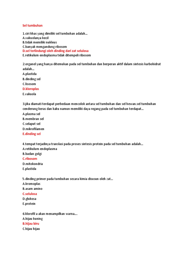 Sel Tumbuhan Pdf