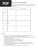 Piaget Review Worksheet