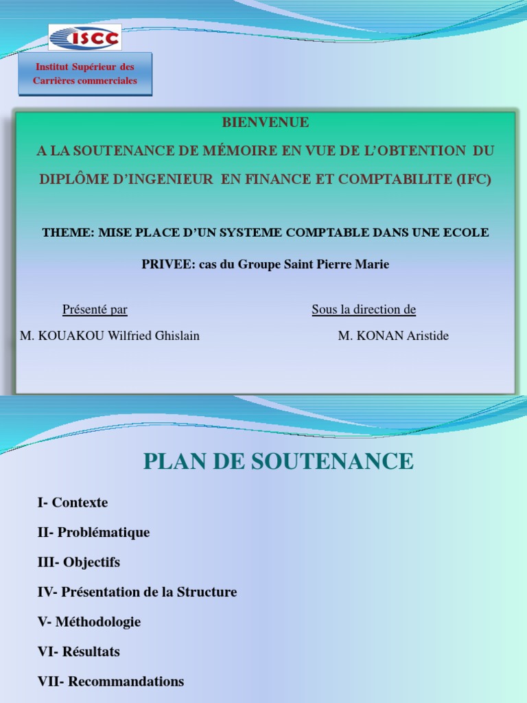Soutenance mémoire : Système comptable IFC | PDF | Finance et gestion  monétaire, image size:768x1024
