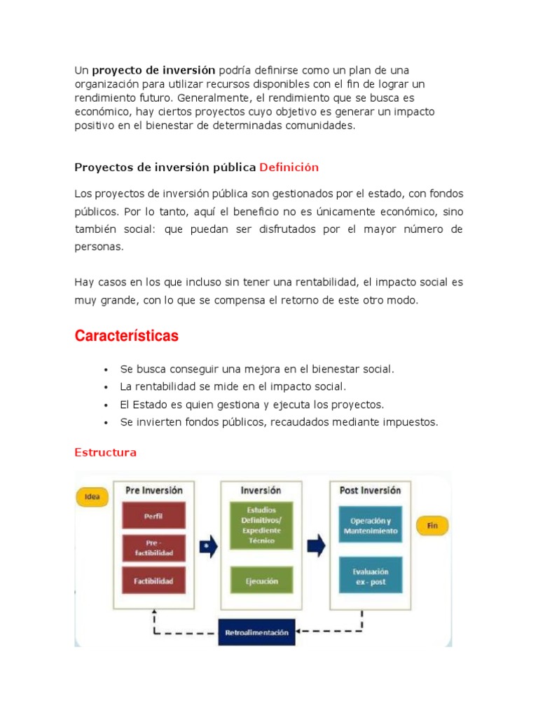 Proyectos de Inversión Publicas y Sociales | PDF